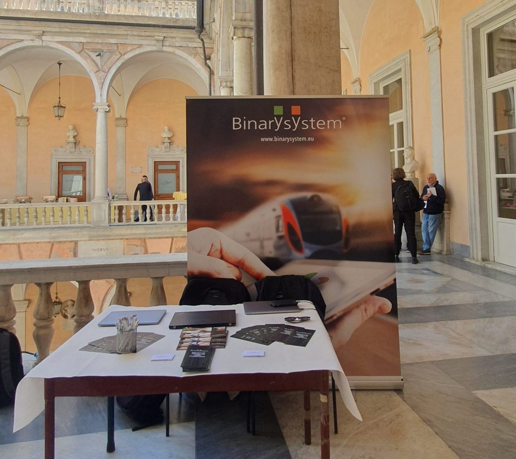 Binary System booth with gadgets.