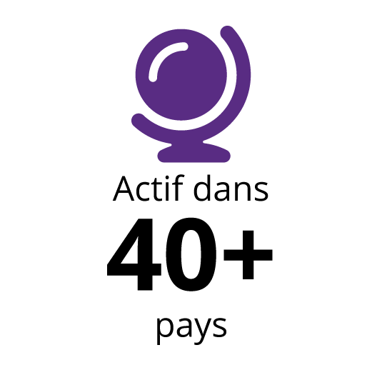 Actif dans 40+ pays