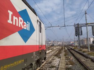 InRail locomotive on rails.