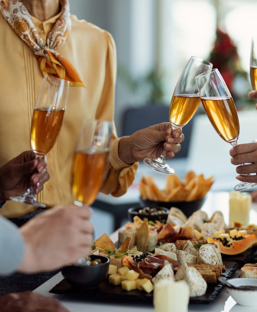 Aperitivo with drinks and finger food.