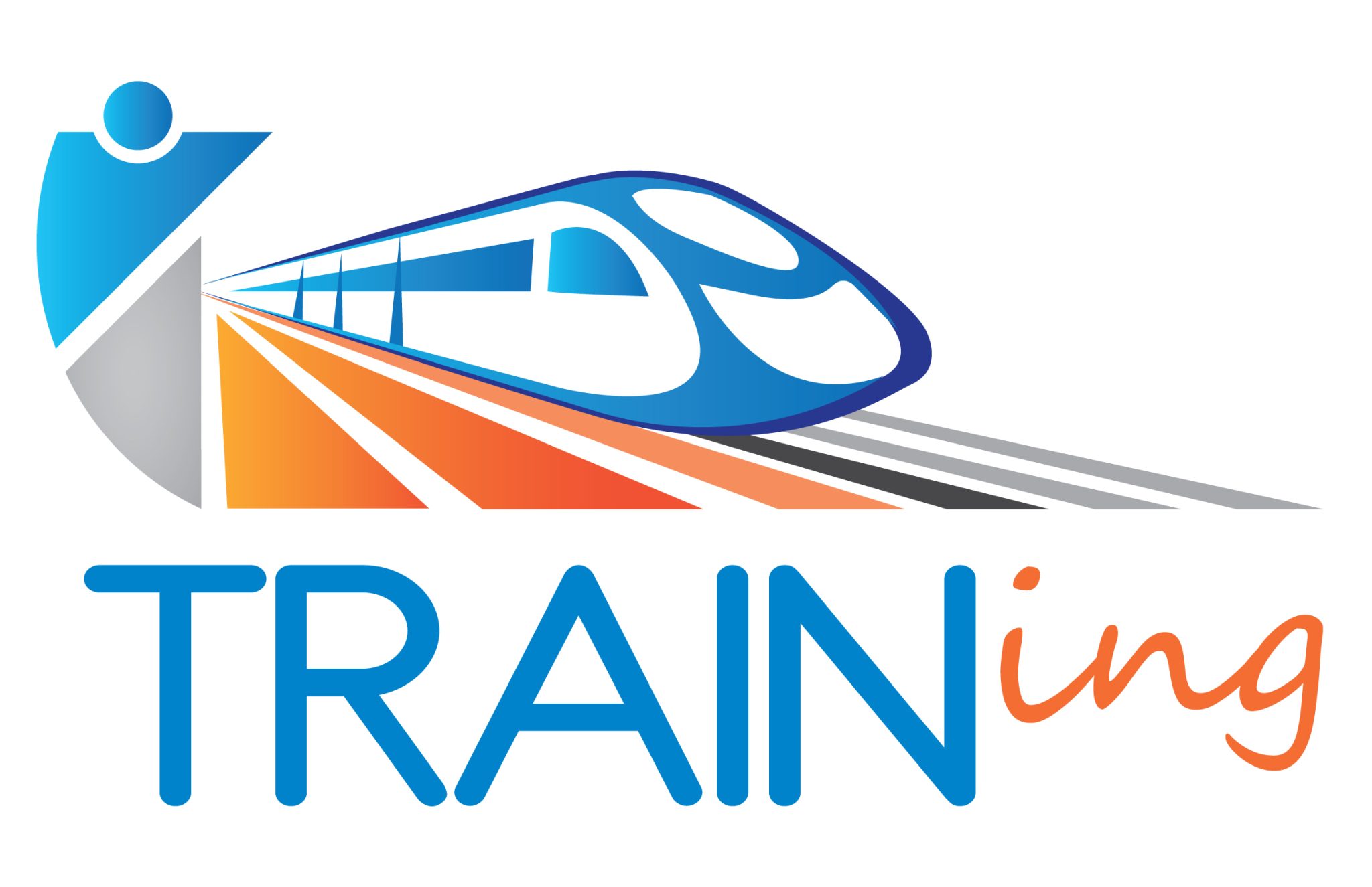 logo representing a train and railways with the text "TRAINing"